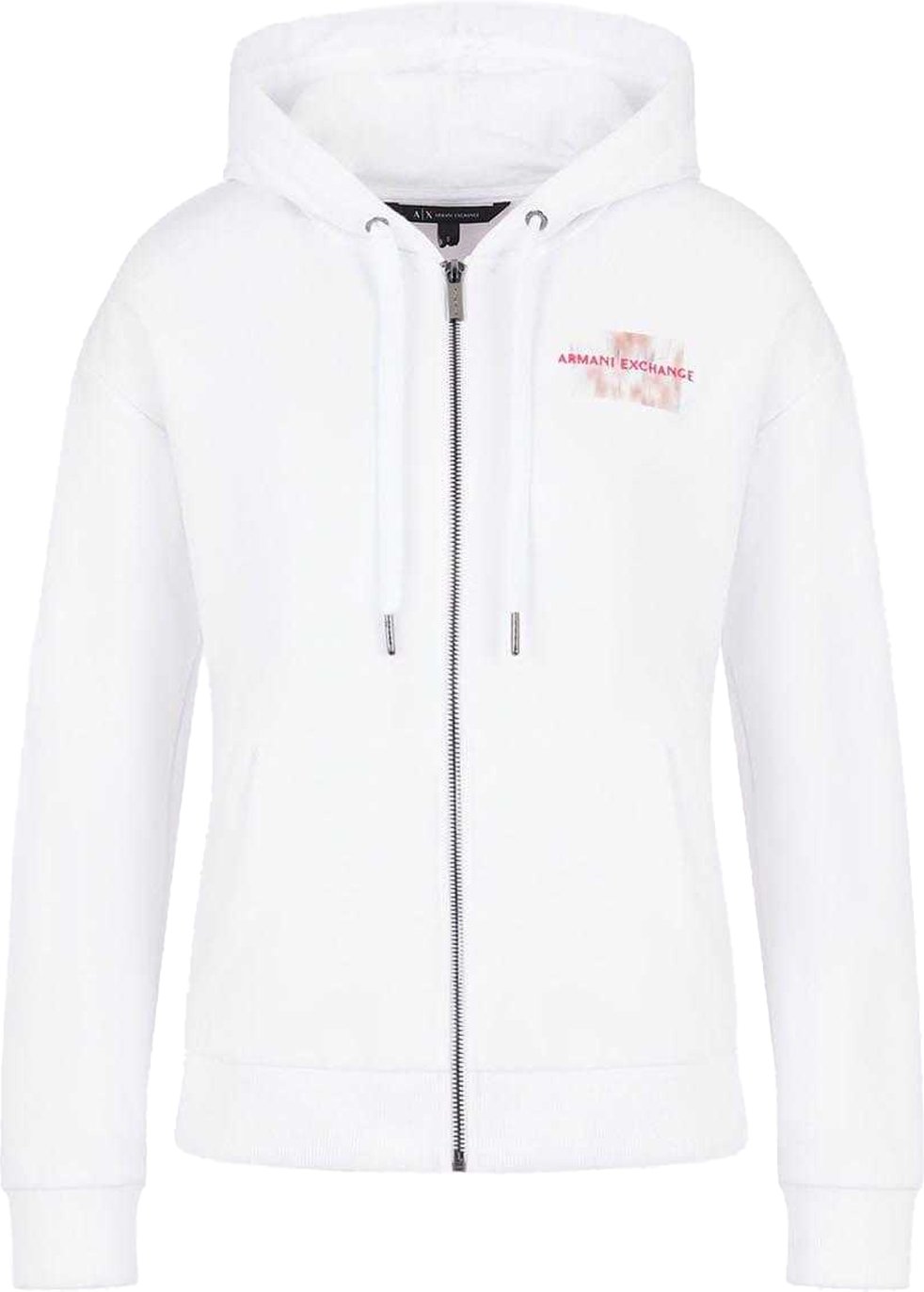 Thumbnail - Armani Exchange - Kapuzenpullover für Damen, Durchgehender Reißverschluss (Weiß)