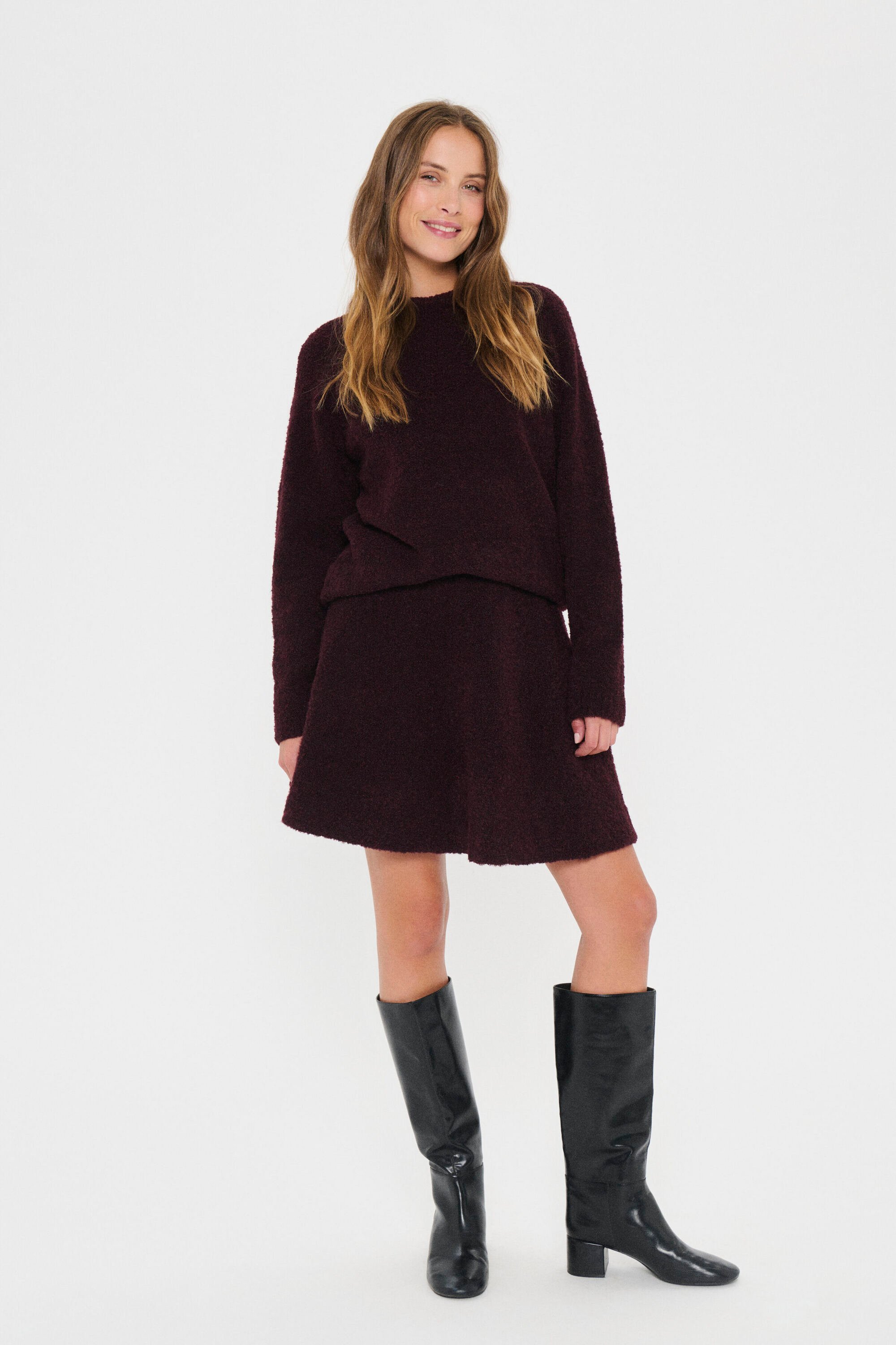 Strickpullover GelaSZ Strickpullover Lockere Passform wine