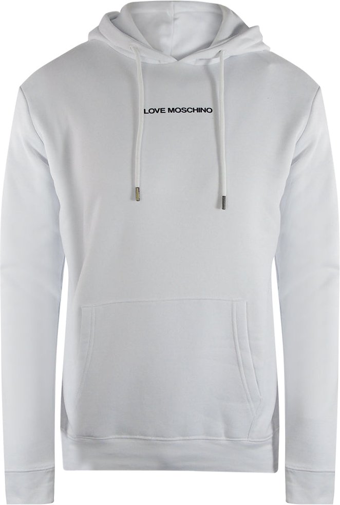 Love Moschino Plain Logo White Hoodie