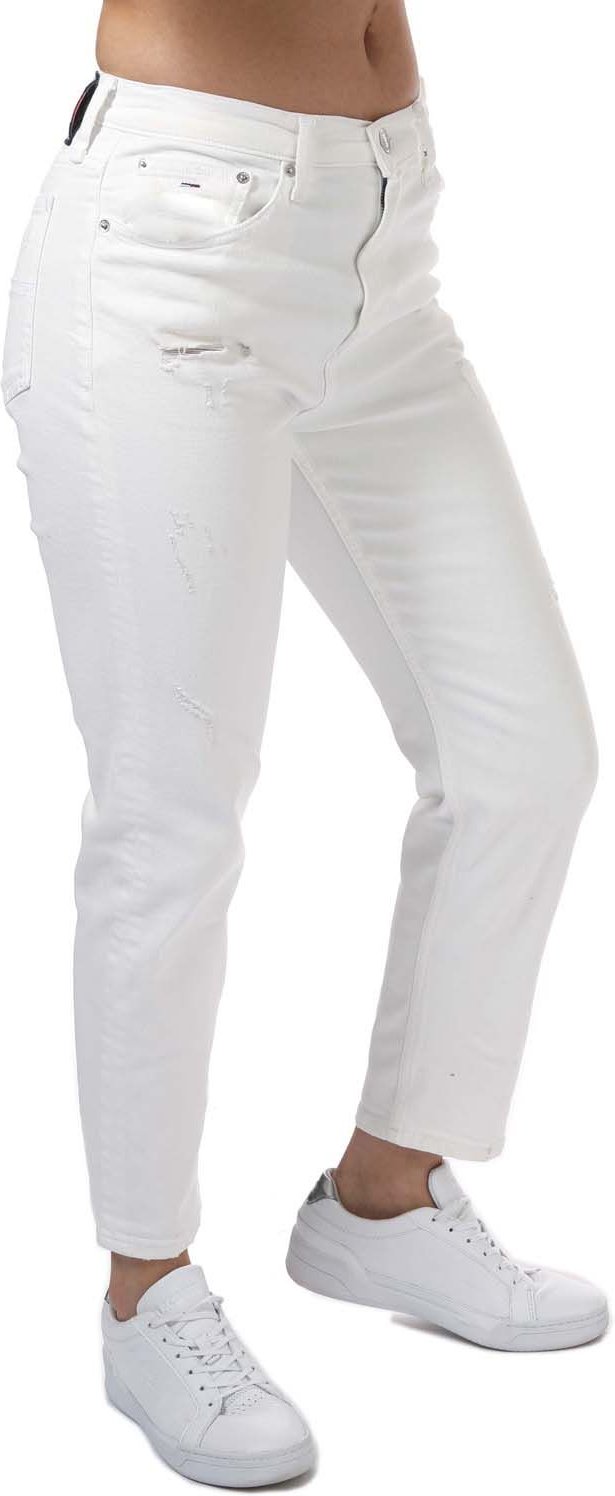Tommy Hilfiger Tabard Logo Patch Jeans für Frauen in Weiß