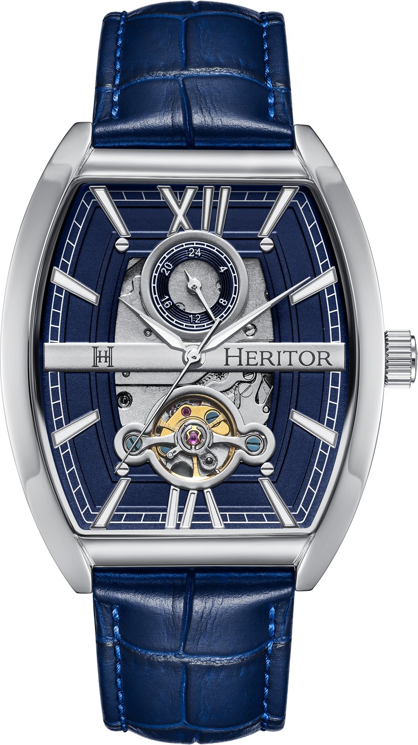 Heritor Automatische Masterson Semi-Skelett Lederarmbanduhr