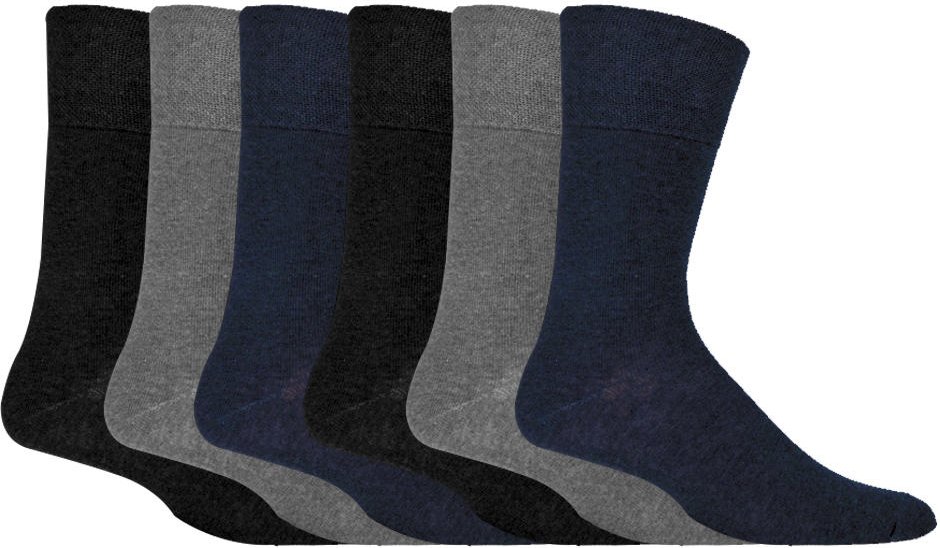 Herren 6er Pack nicht elastische Diabetikersocken mit handgekettelten Zehennähten