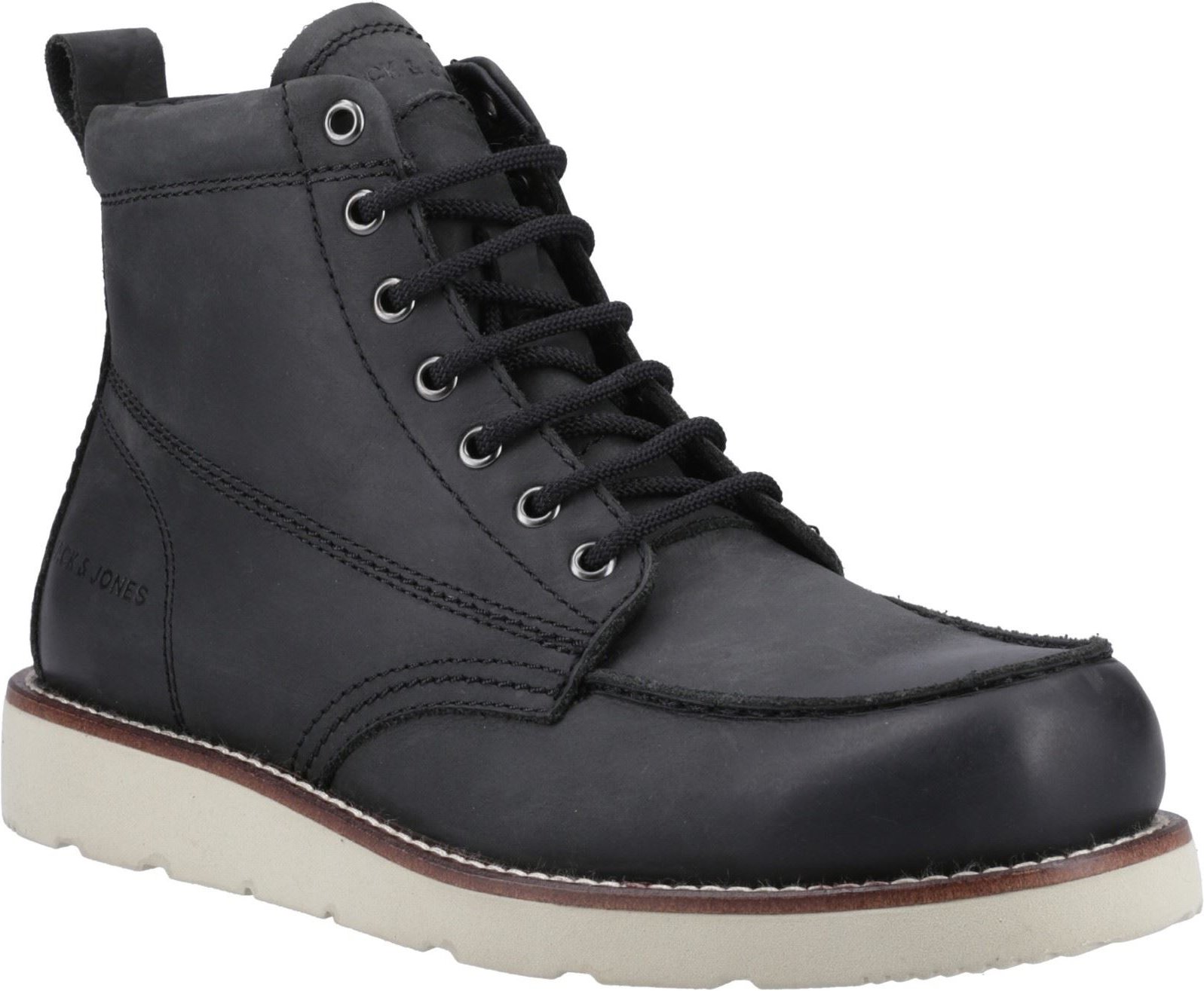 Jack & Jones Toronto Leather Herren schwarze Stiefeletten