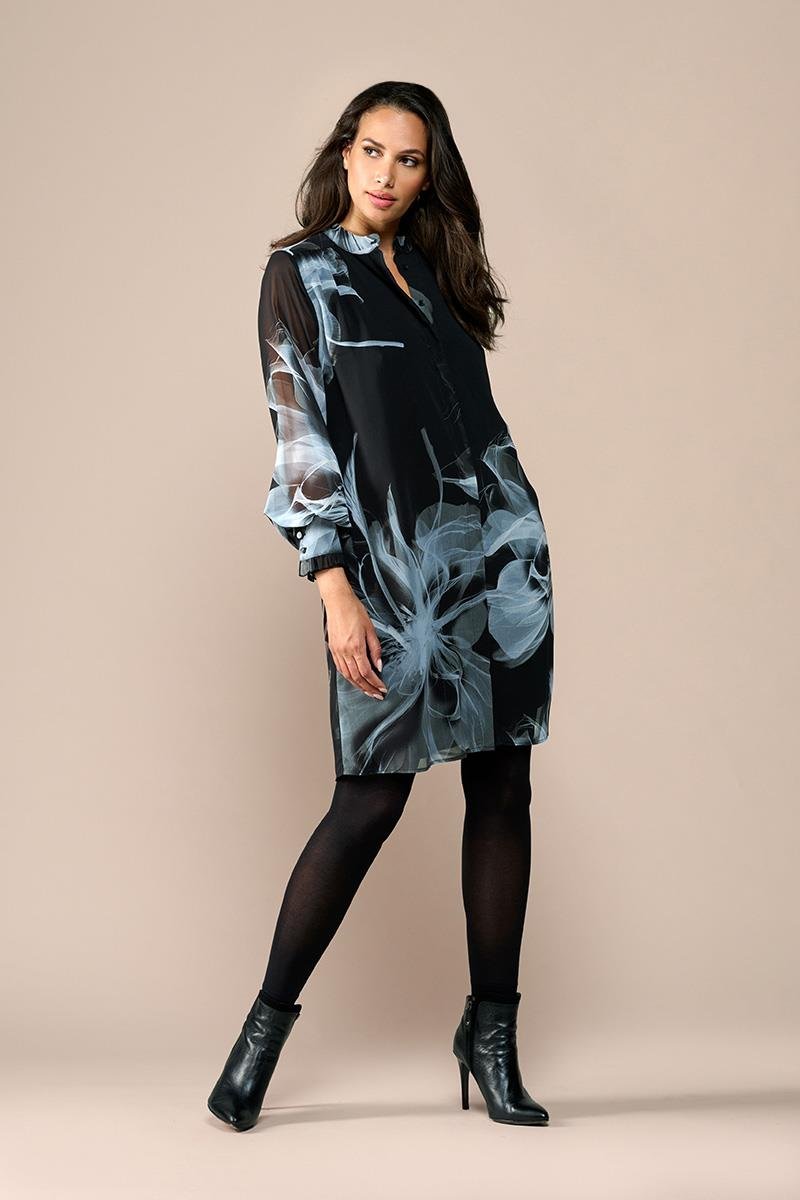 Ashley-Tunika mit Print, Schwarz/Weiß