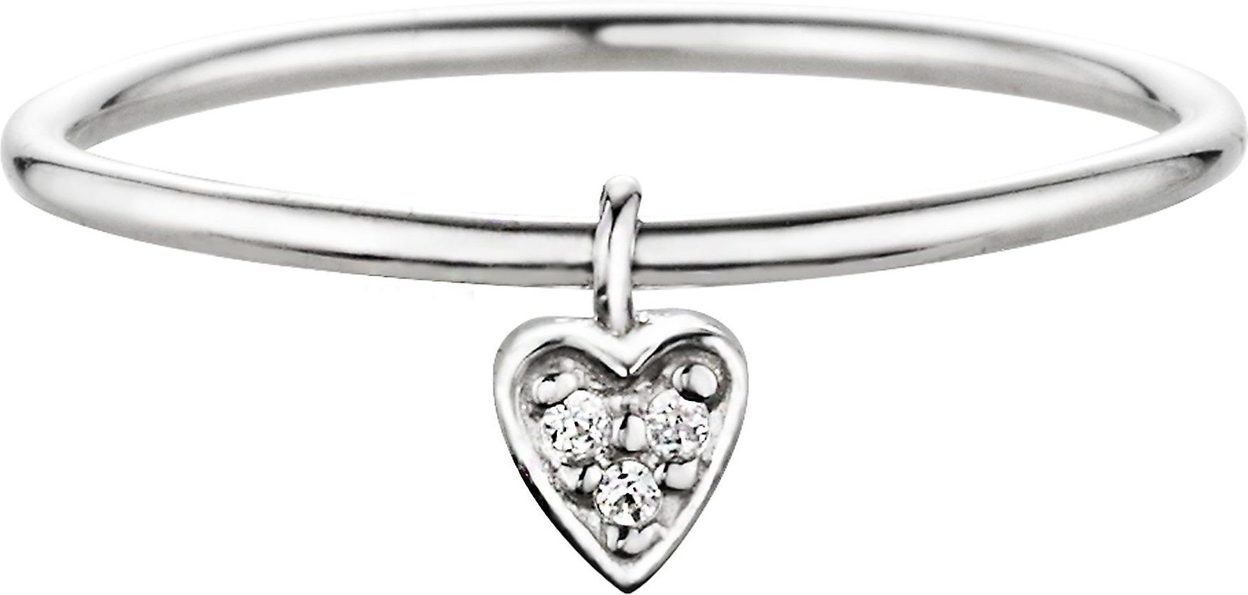 cai Ring 925/- Silber rhodiniert Herz mit Zirkonia