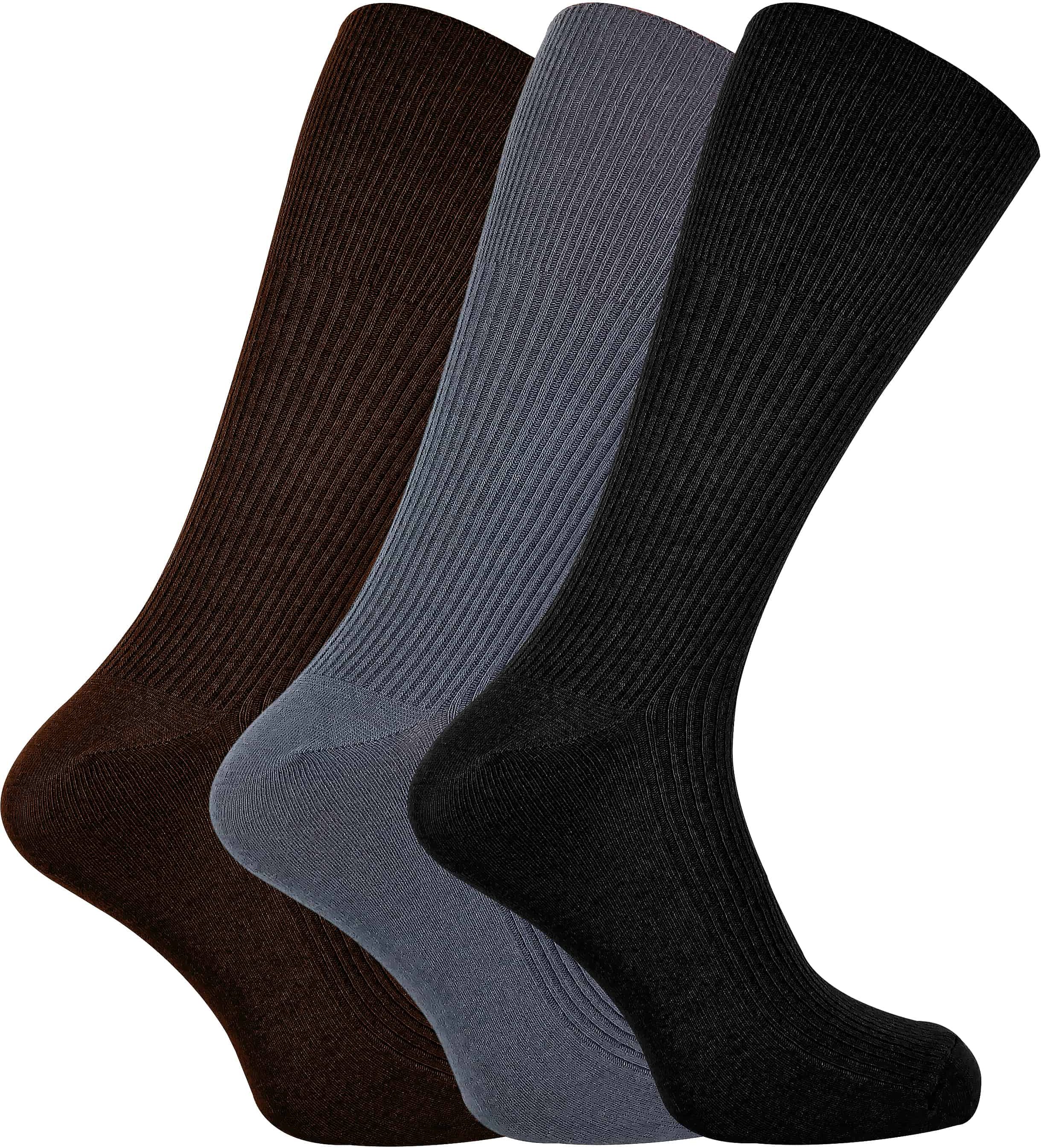 3 Paar Herren gerippt nicht elastisch lose Top Kaschmir-Mischung Kleid Socken