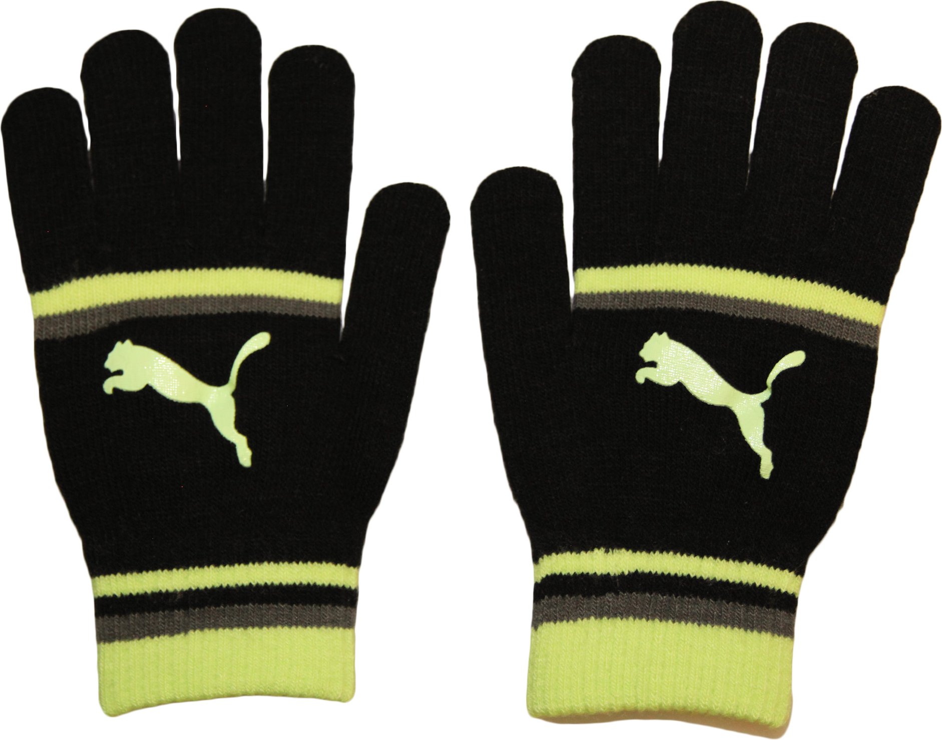 Puma - Damen Mit Streifen - Handschuhe (Schwarz/Reflektierendes Gelb)