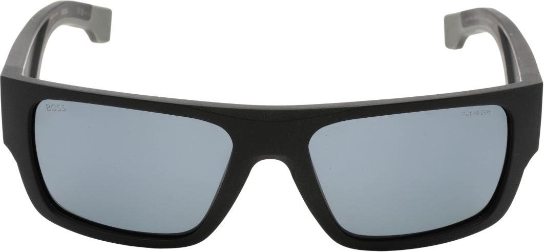 Hugo Boss - Rechteckig-Sonnenbrille für Herren (Matt Schwarz/Grau)