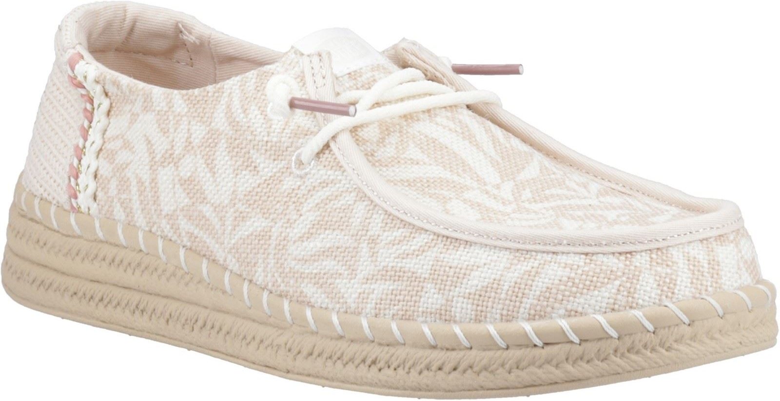 HEYDUDE Wendy Espadrille Retro Palm Baumwollmischung Damen Hellrosa/Weiß Espadrilles