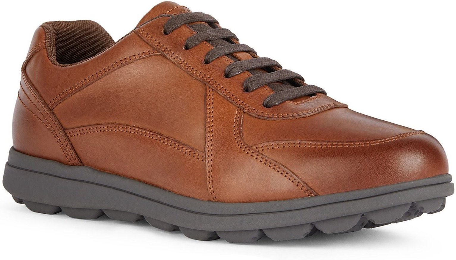 Geox U SPHERICA EC12 Leder Bovine Vollnarben Herren Cognac Sneaker