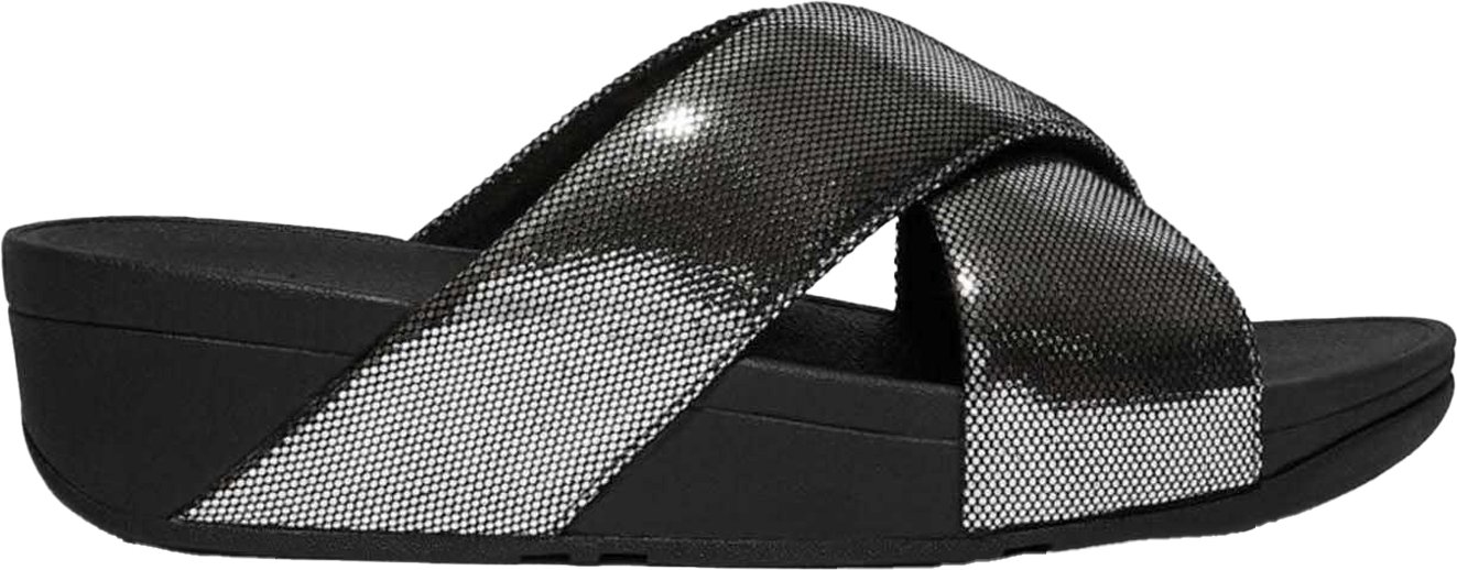 Fit Flop - Damen Badesandale "Lulu Lustra", Kreuz und Quer Riemen (Schwarz)