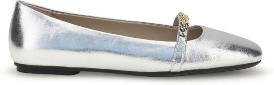 PINKO Silberne Kalbsleder Bos Taurus Ballerinas