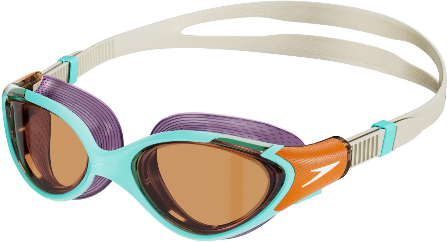 Speedo - "Biofuse 2.0" Schwimmbrille 2024 für Damen (Blau/Orange)
