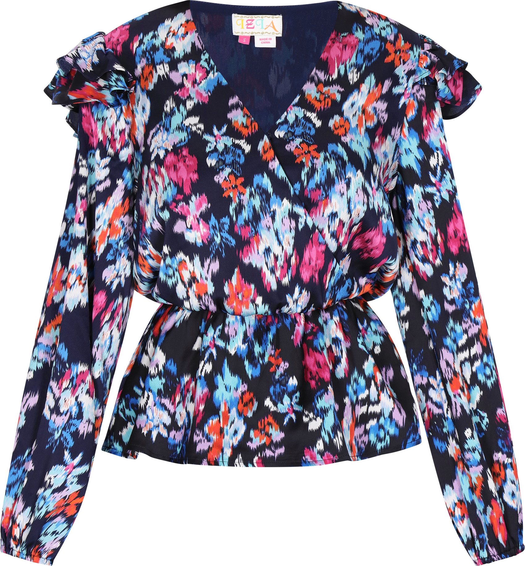 IZIA Bluse Damen Blau Mehrfarbig