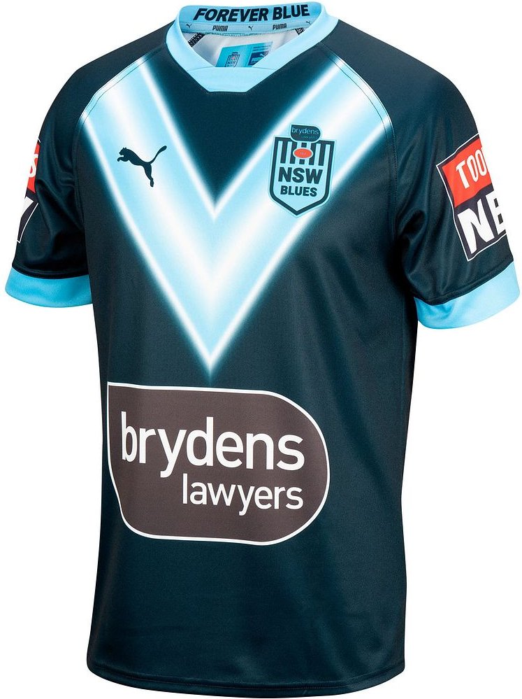 Puma NSW Blues Captain's Run Replik Rugby Jersey Sleeve Mens T-Shirt 766218 01