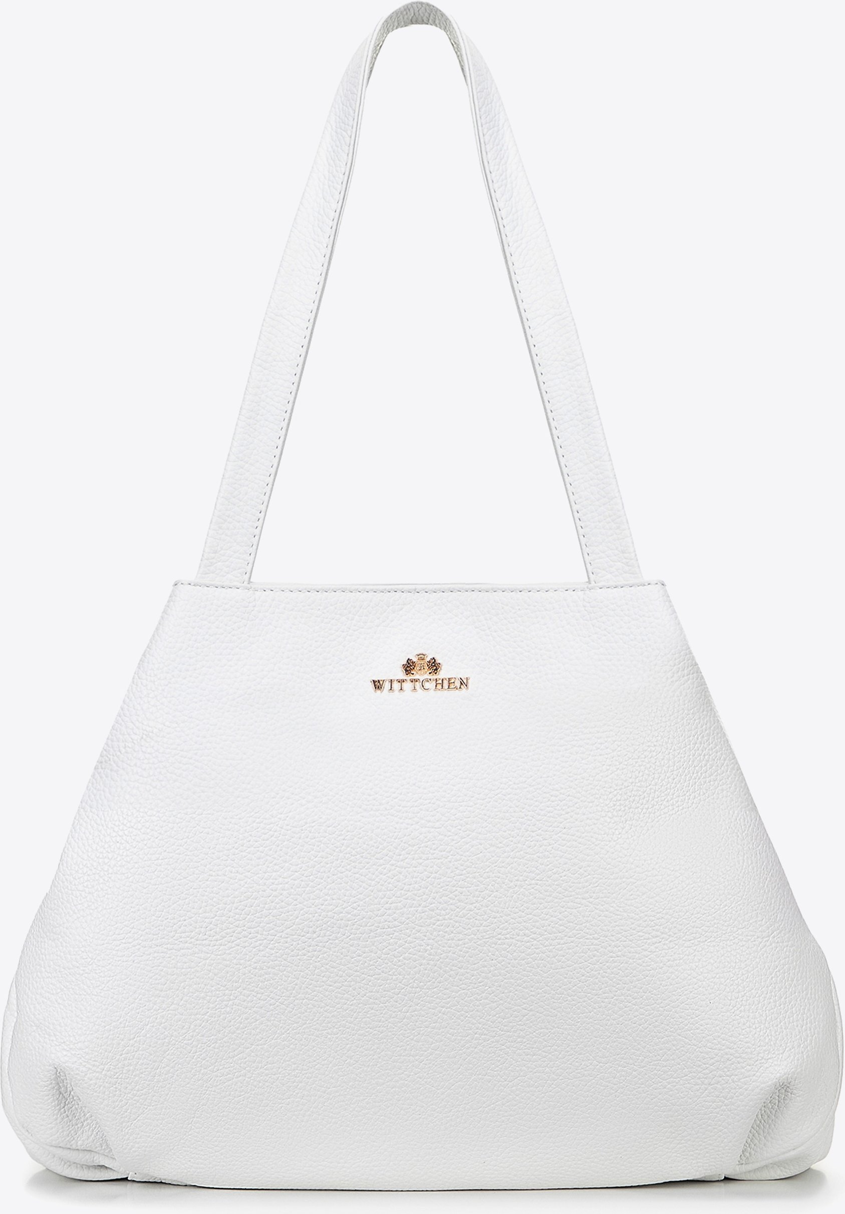 Wittchen Damen-Einkaufstasche aus naturbelassenem Erbsenleder, weiß, Naturleder
