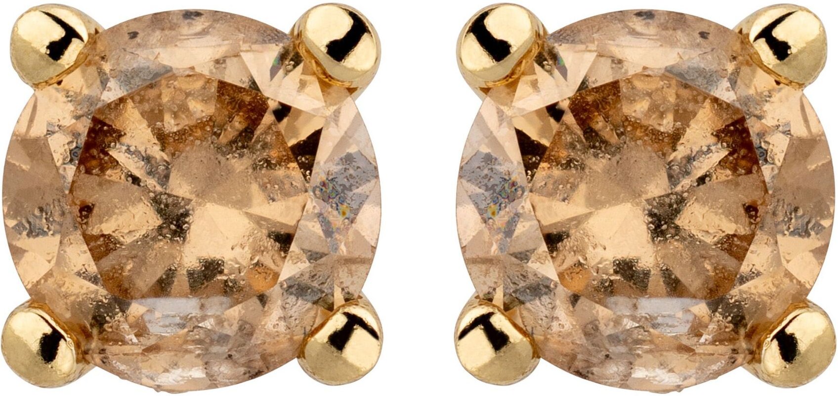 Orolino Ohrstecker 585/- Gelbgold 2 Brill. 0,25 ct. braun