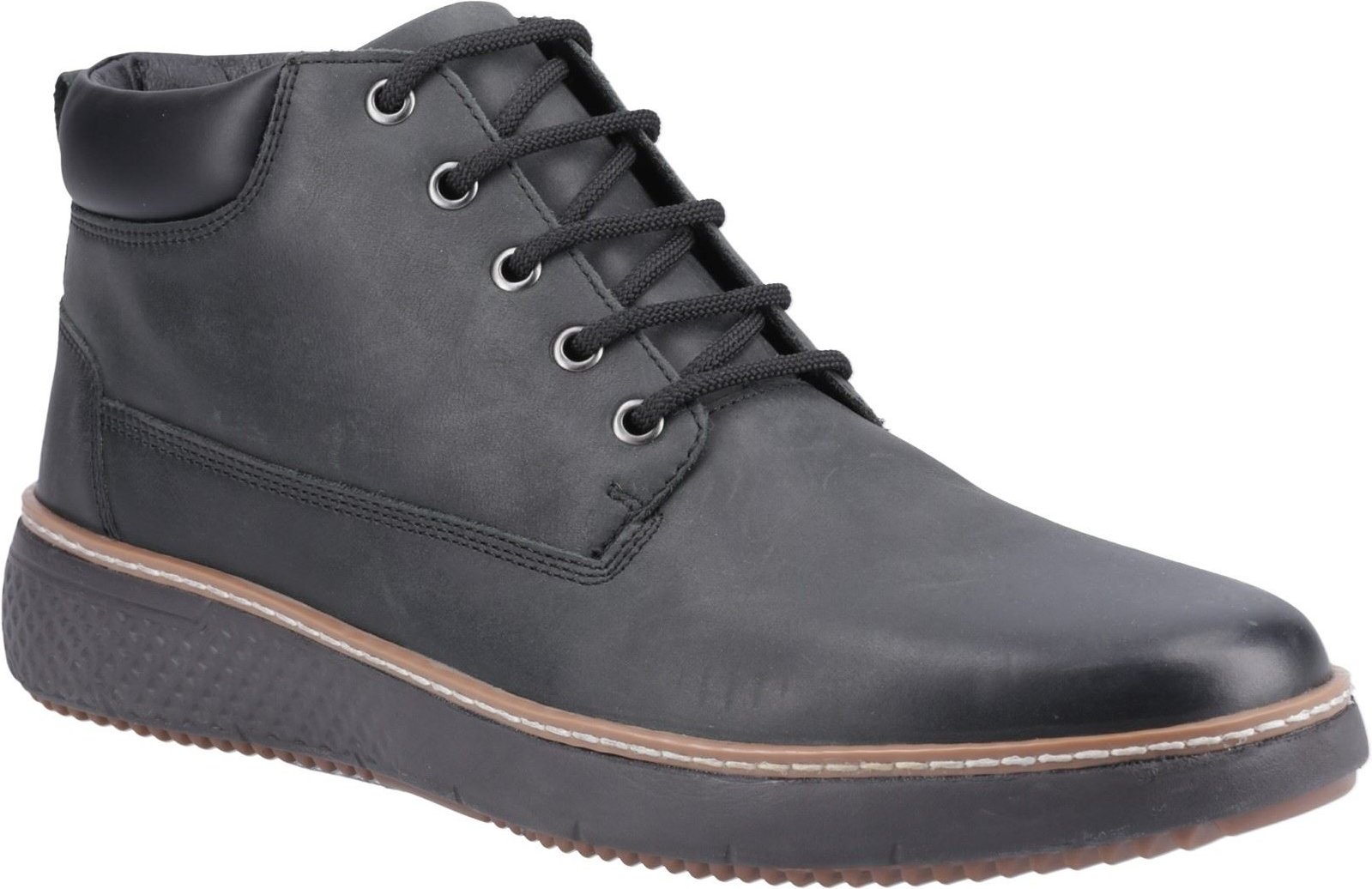 Thumbnail - Hush Puppies Kian Leder Herren Schwarze Stiefeletten