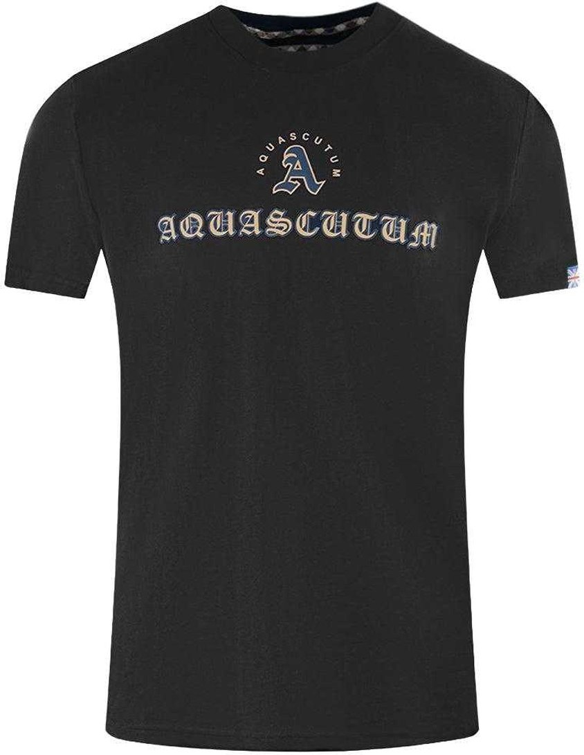 Aquascutum - T-Shirt für Herren/Damen Unisex, Logo (Schwarz)
