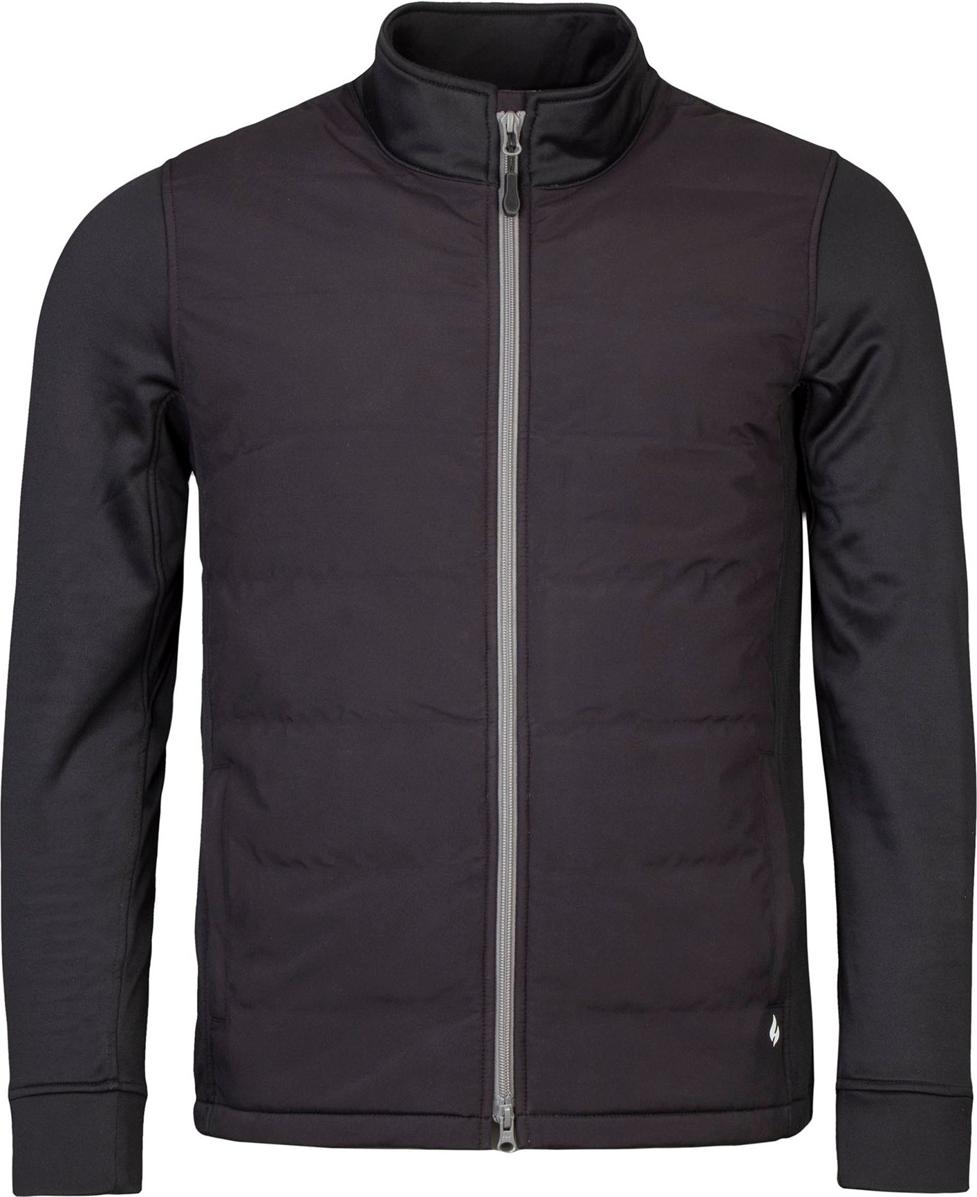 Schwarze Fleece gefütterte Herrenjacke mit durchgehendem Reißverschluss | Wärmehalter | isolierter wasserdichter Mantel ...