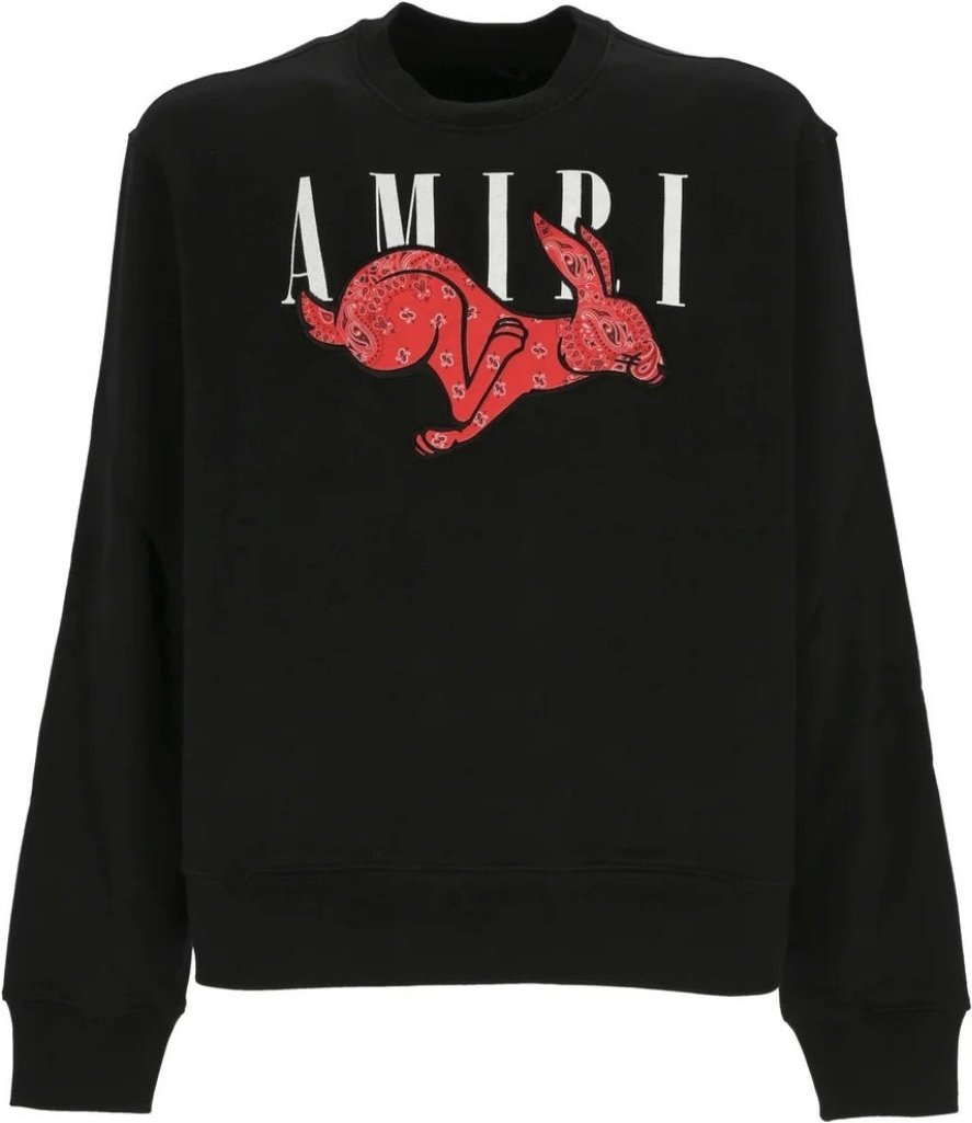 Amiri Cny Rabbit Logo Schwarzes Sweatshirt