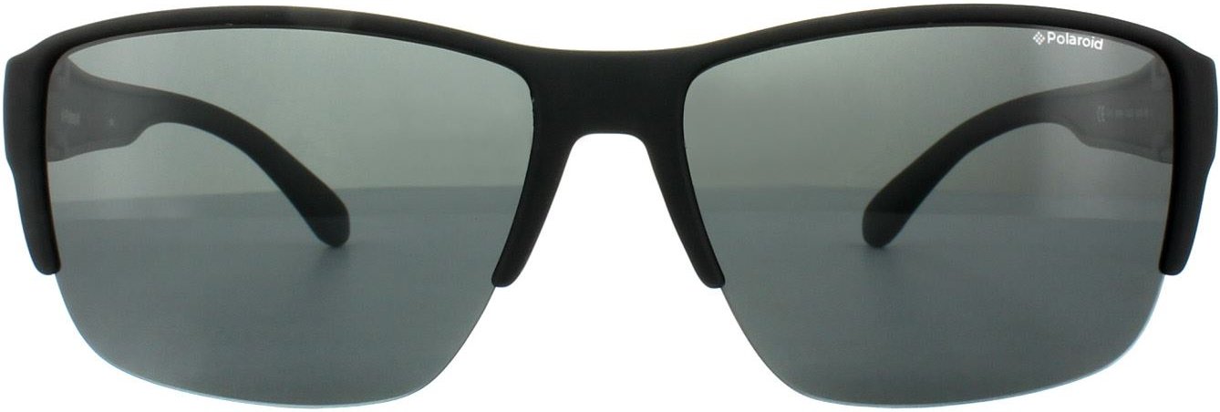 Polaroid Suncovers Semi Rimless Unisex Matt Schwarz Grau Polarisierte Sonnenbrille