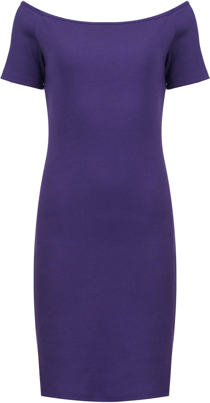 Tief Lila Schulterfreies Enges Kleid