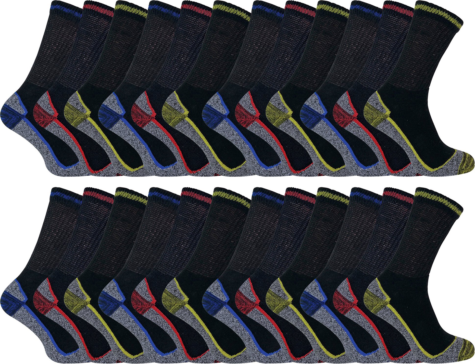 Thumbnail - 24 Paar Herren-Multipack weiche atmungsaktive Bambus-Arbeitssocken