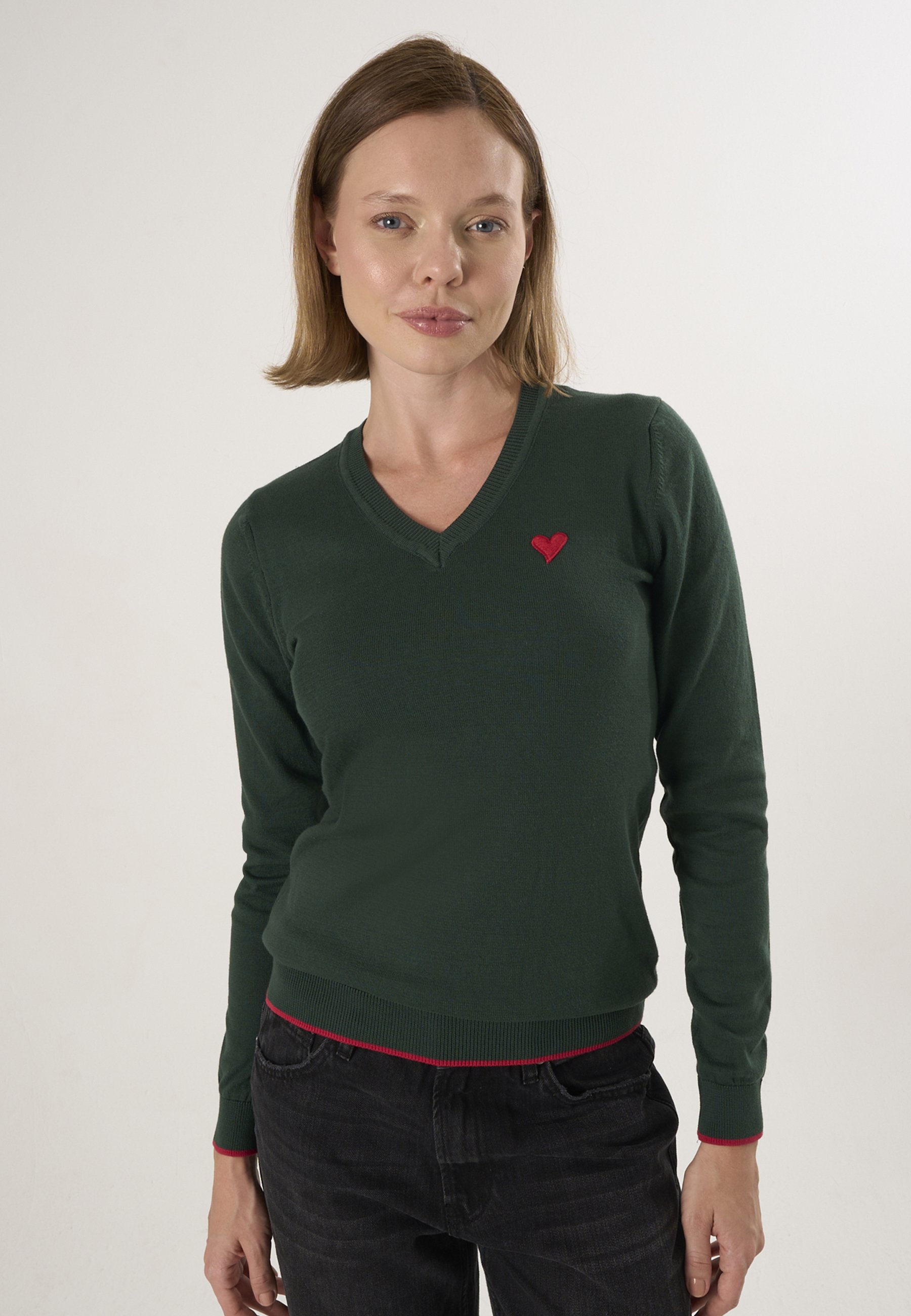 Pullover V-Ausschnitt-Strickpullover
