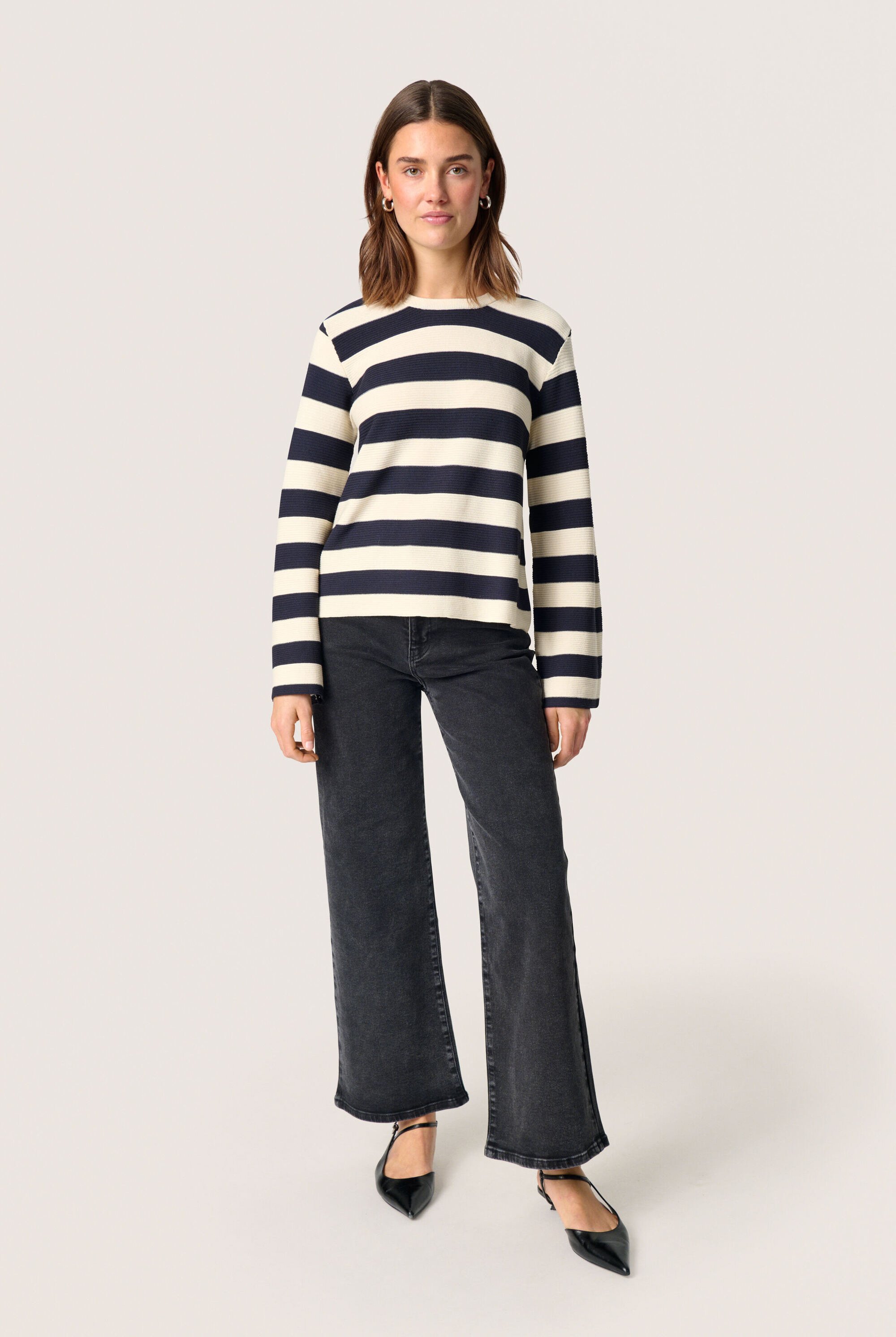 Strickpullover Lockere Passform blue white