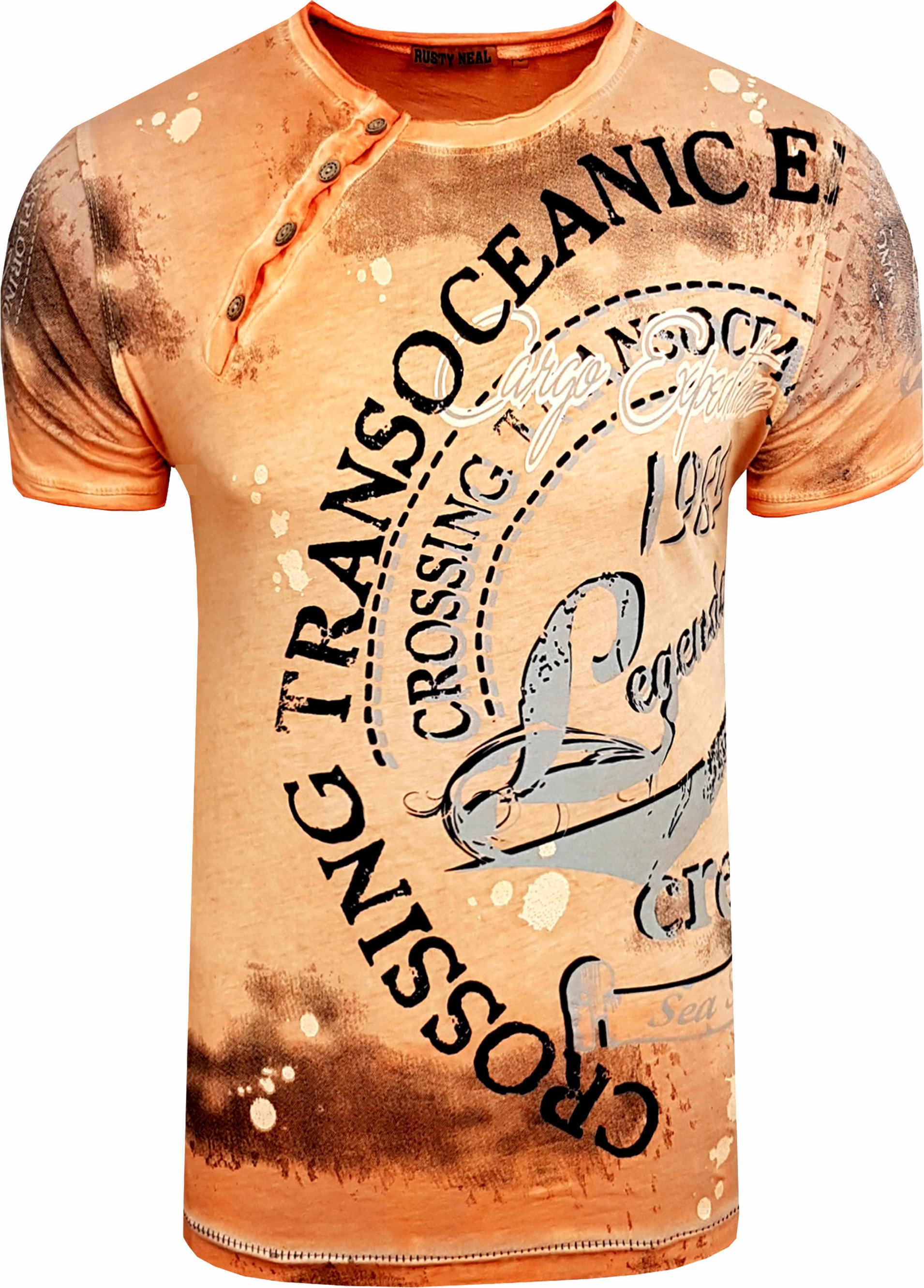 Thumbnail - Rundhals T-Shirt mit All Over Front Print