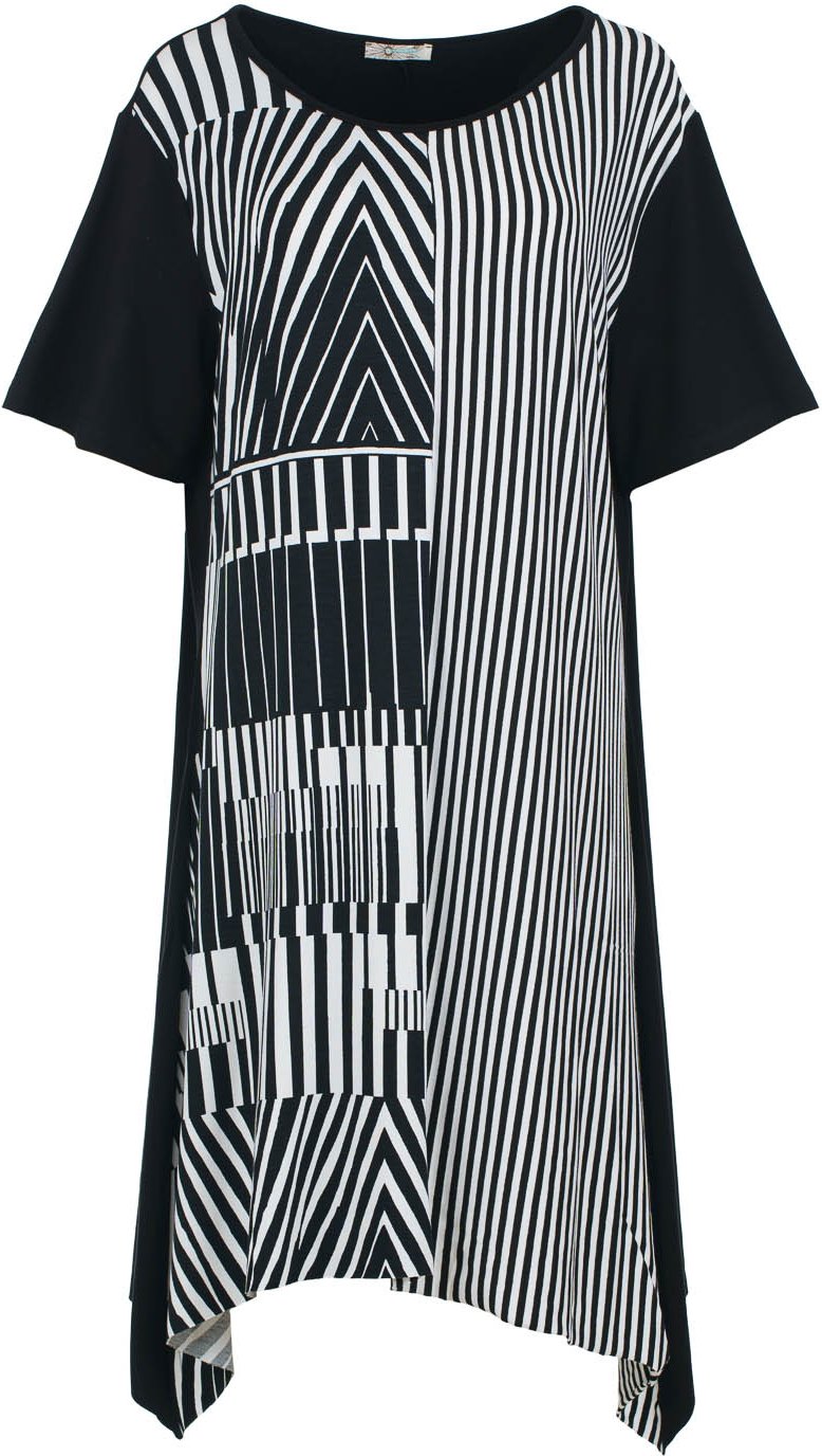 Grafisch elegantes Plus Size Jersey-Kleid