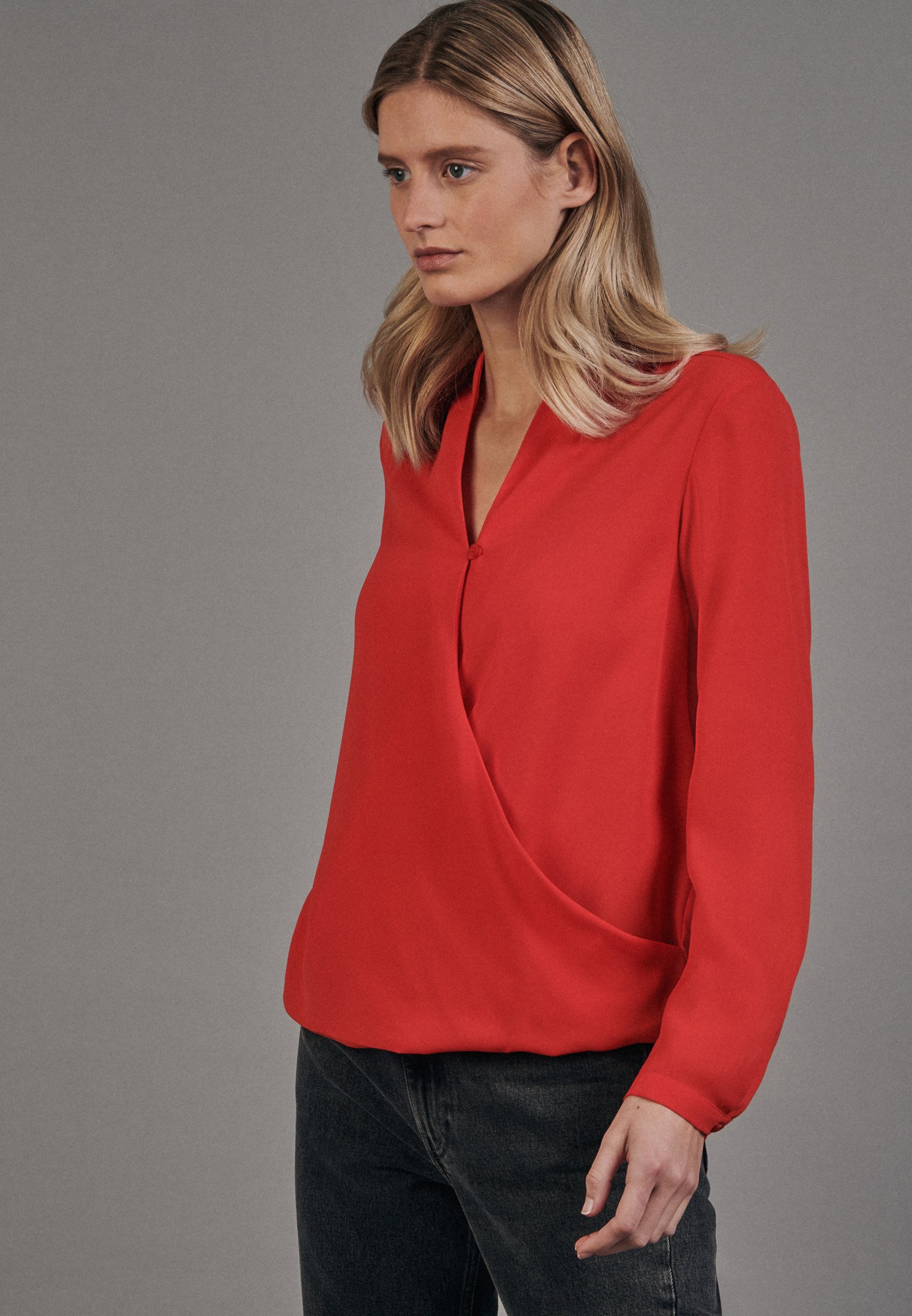 Wickelbluse Damen Rot