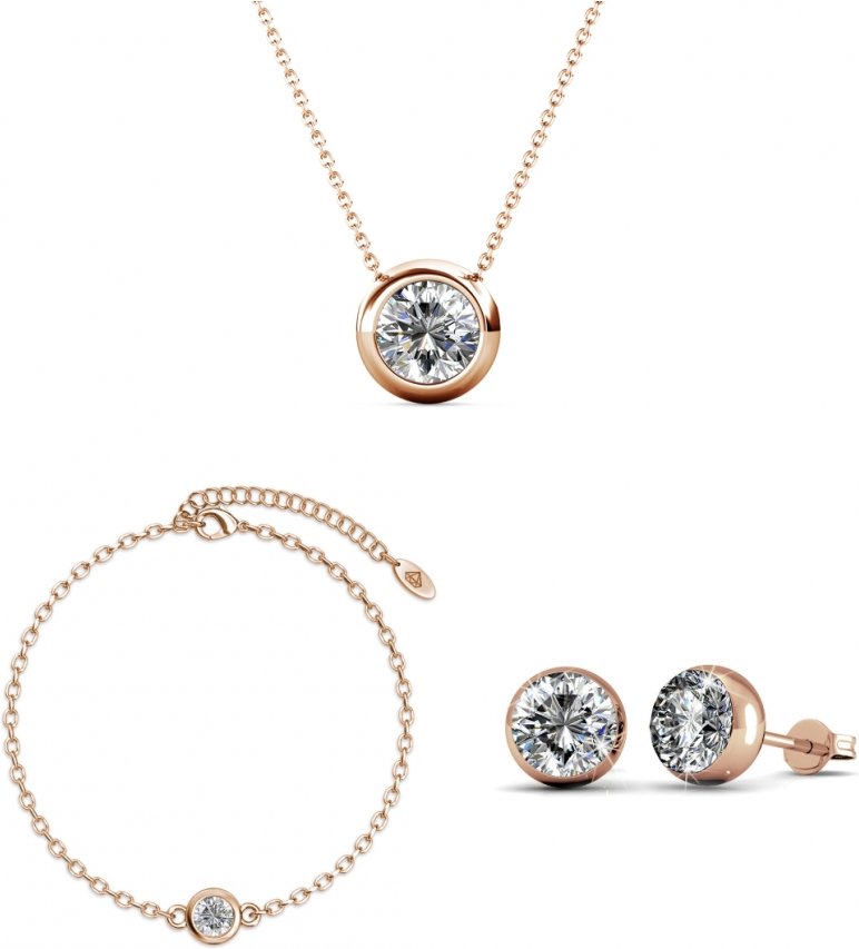 Parures Mond und Geburtsstein - Or Rosé et Cristal