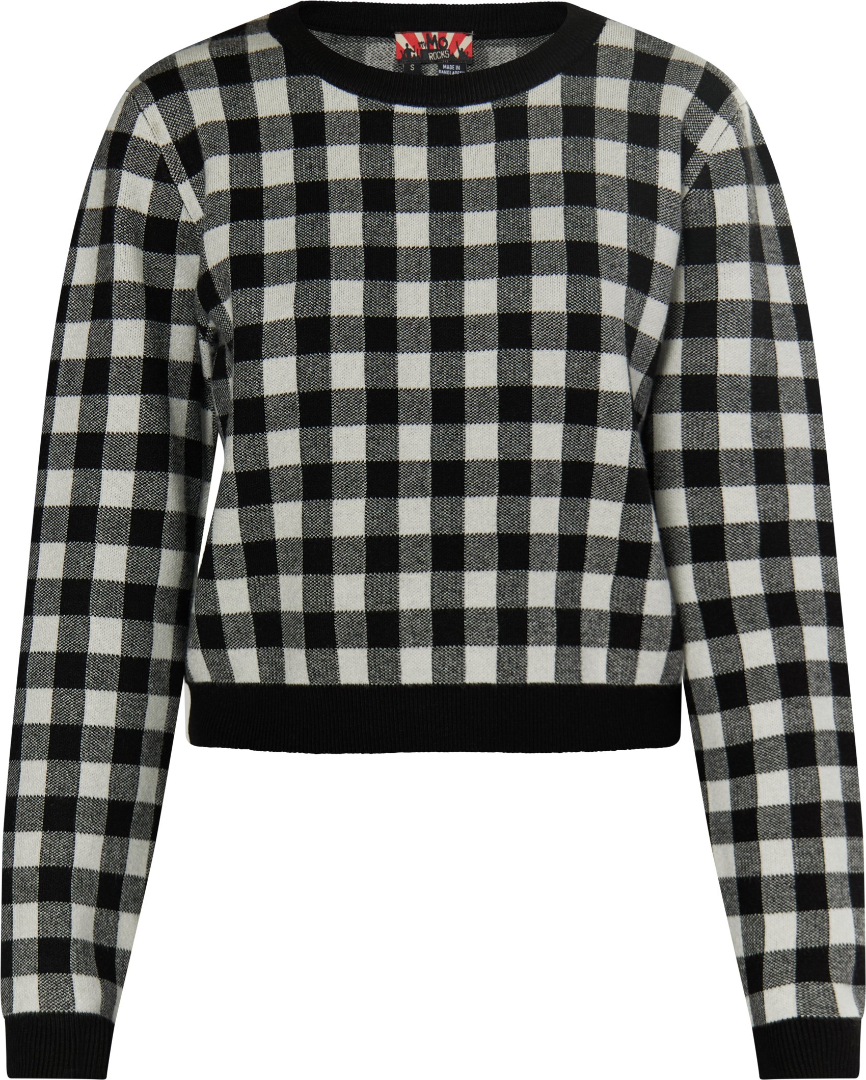 Mymo Strickpullover Damen schwarz weiss