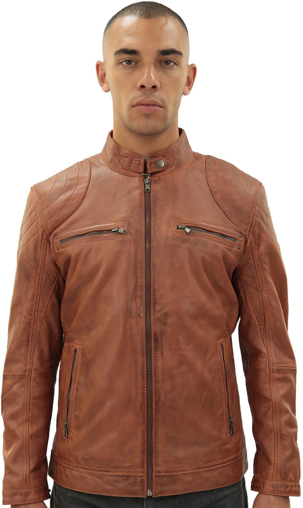 Herren Moto Leder Bikerjacke-Taiwan