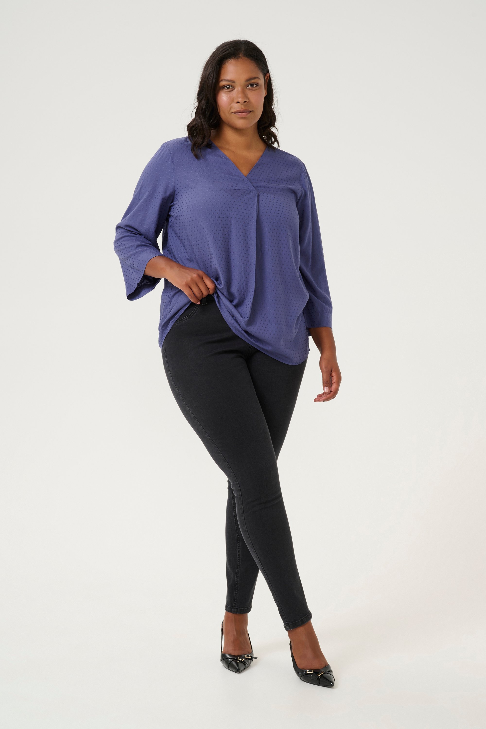 Langarm-Bluse Regular fit Blue Indigo