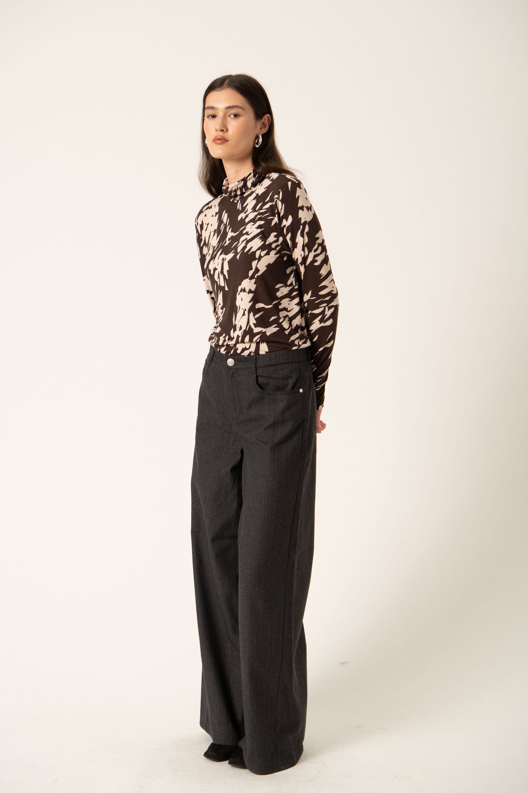 Langarm-Shirt SLHanadi Gerade Passform brown