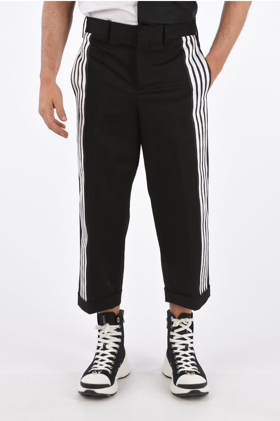 Low Rise Paspelhose in Schwarz