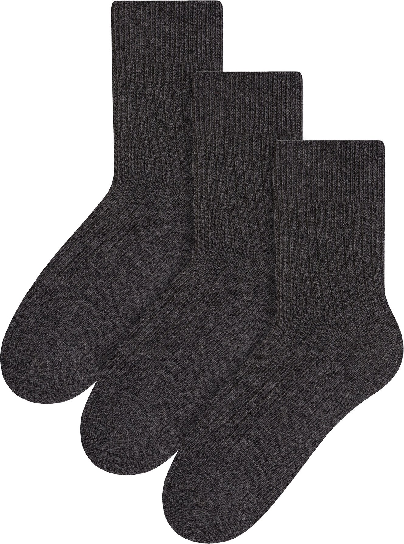 3 Paar Herren Wollsocken | Steven | Winter Leichtgewichtige Warme Stiefelsocken - Charcoal