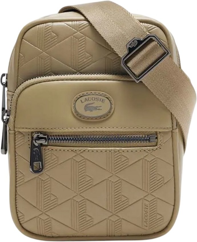 Lacoste - Ranzen, Monogramm, Leder (Beige)