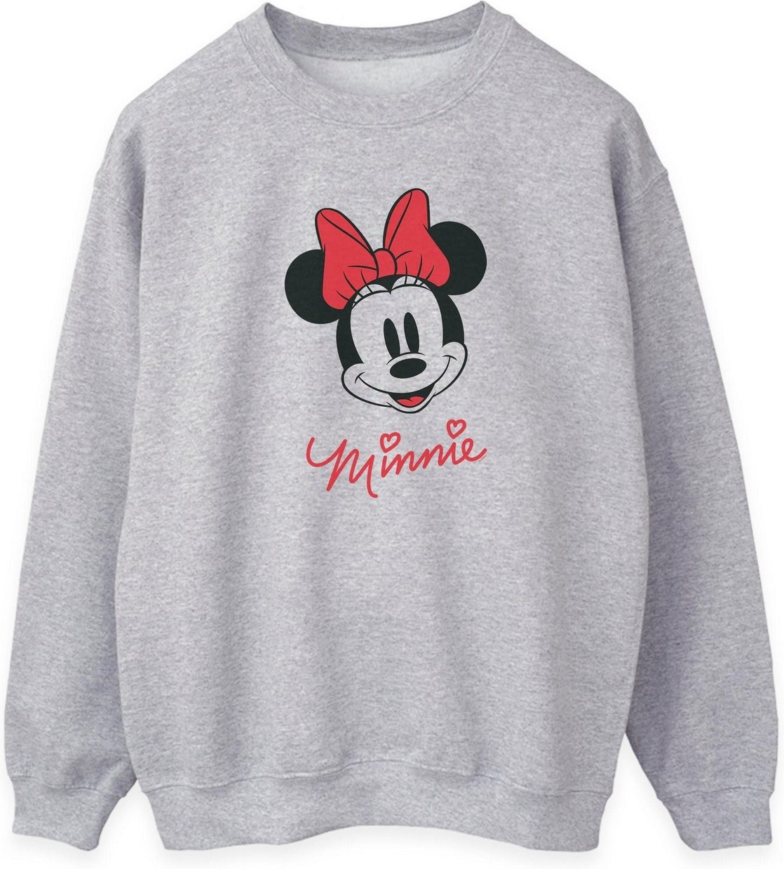 Disney Damen/Damen Minnie Mouse Gesicht Heather Sweatshirt (Heather Grey)