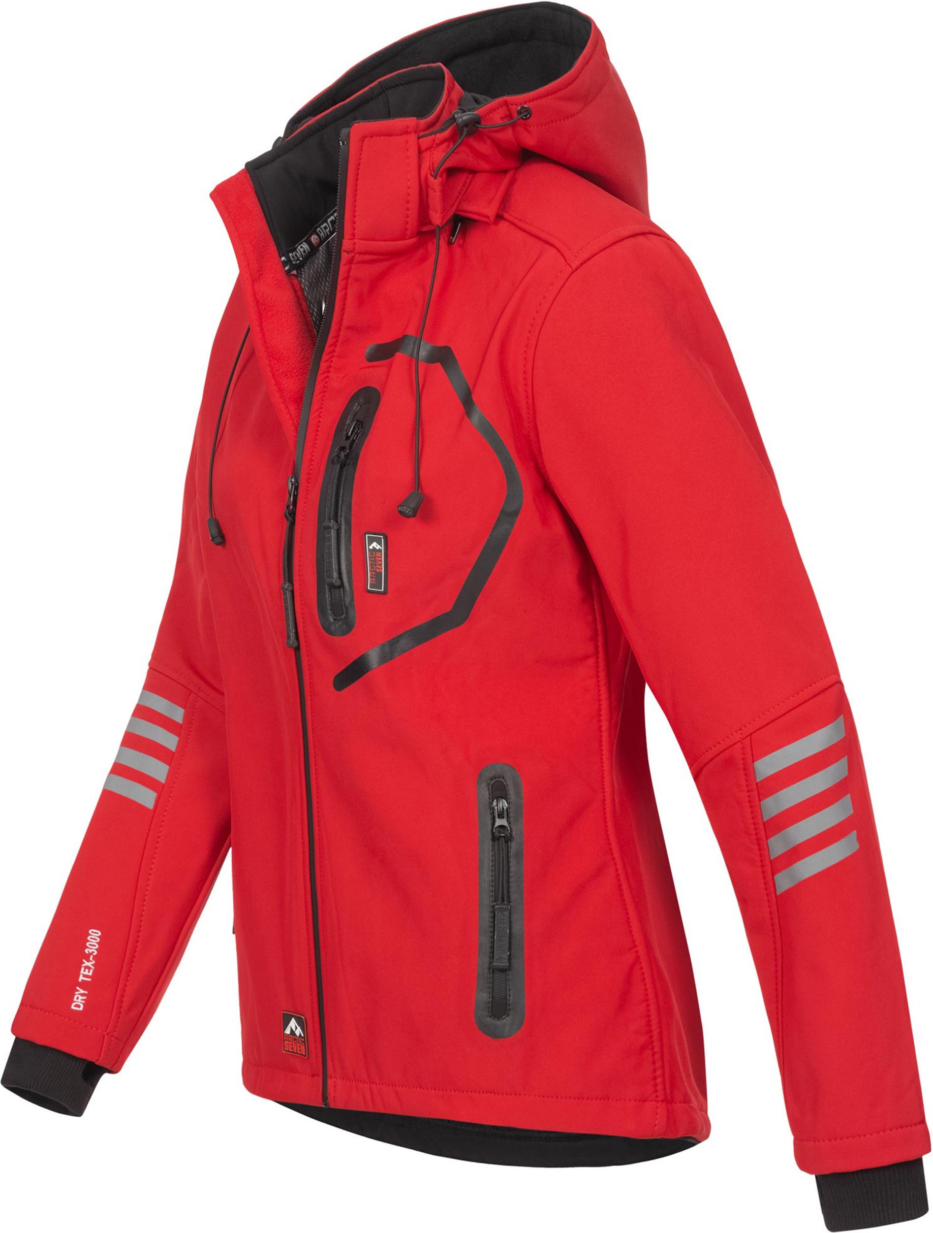 Arctic Seven Damen Softshelljacke Rot-Schwarz