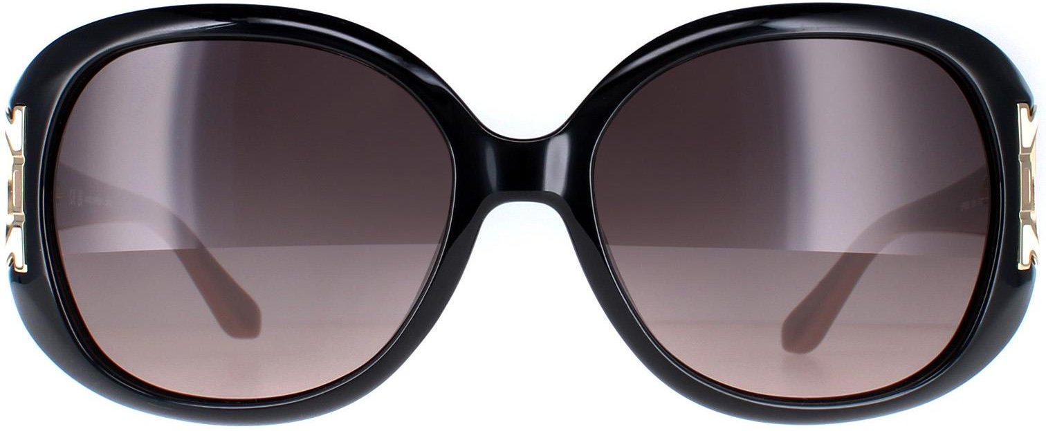 Salvatore Ferragamo Oval Womens Schwarz Taupe Braun Gradient SF668