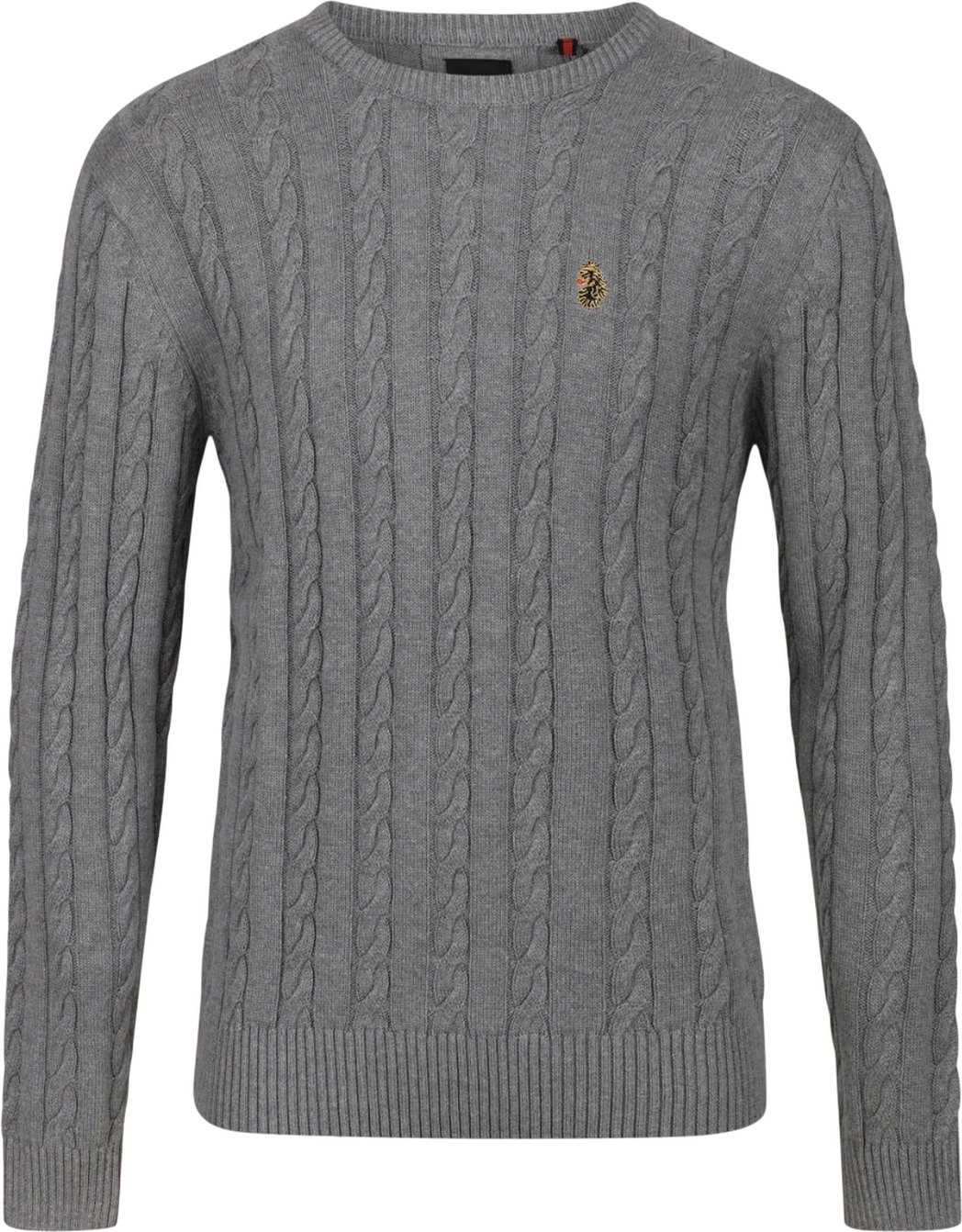 Thumbnail - Luke 1977 - "Aspen" Sweatshirt für Herren Mit Zopfmuster (Grau)