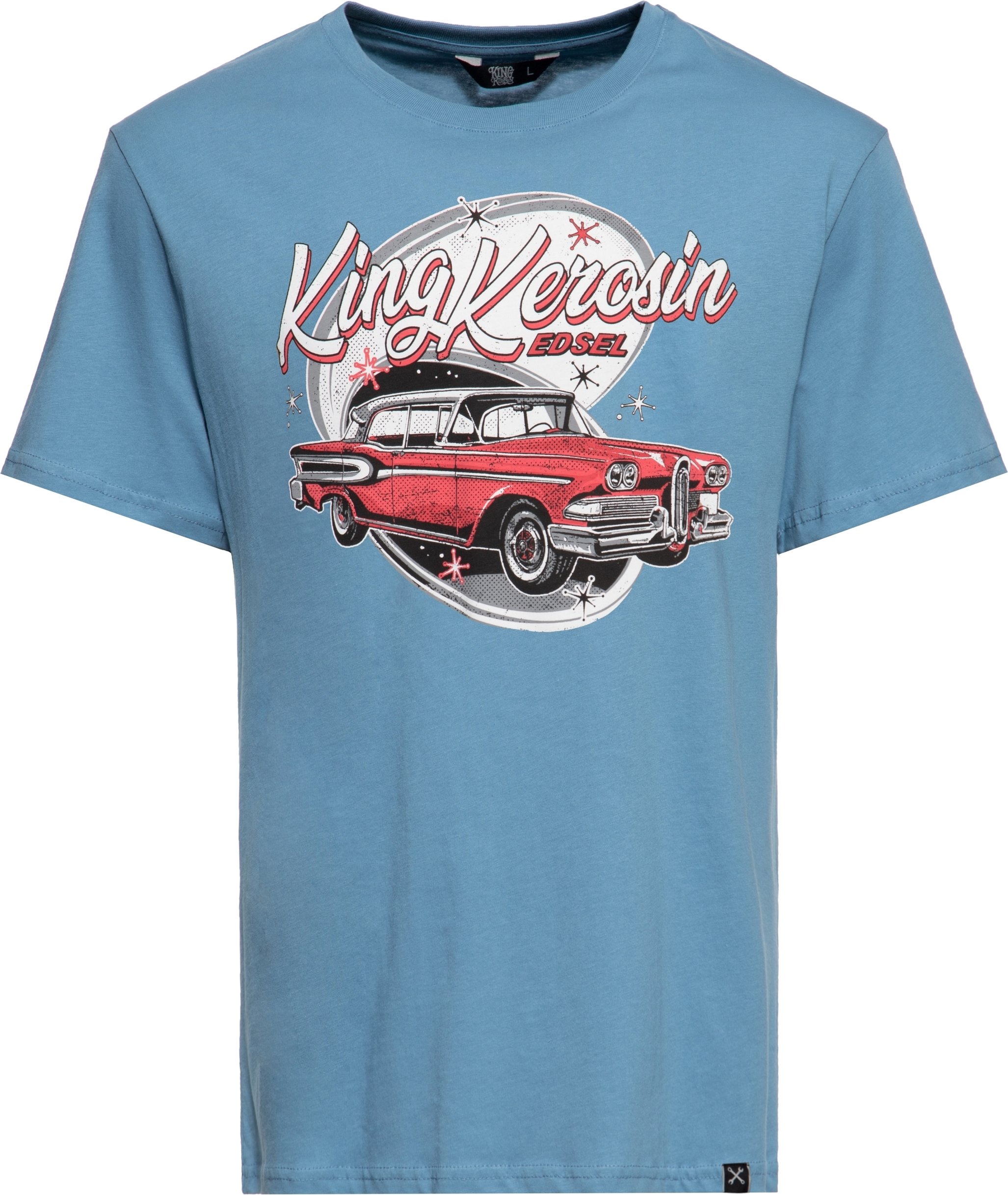King Kerosin Herren Print T-Shirt Edsel blau
