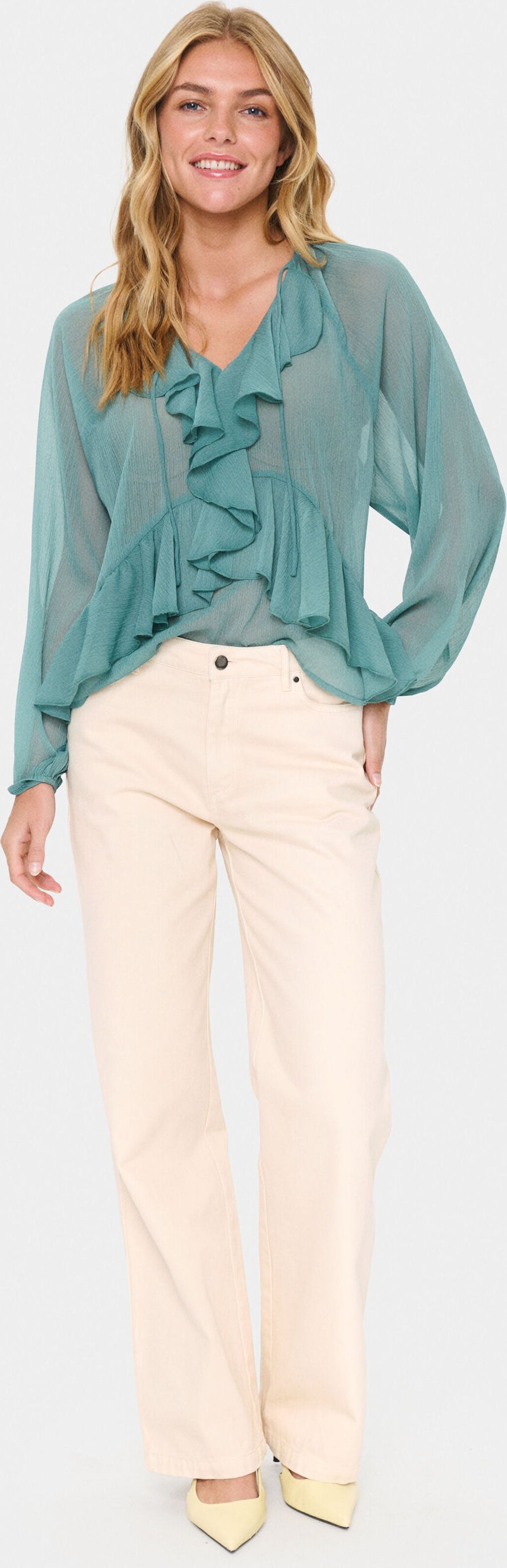 Langarm-Bluse JacelynSZ Lockere Passform sage green