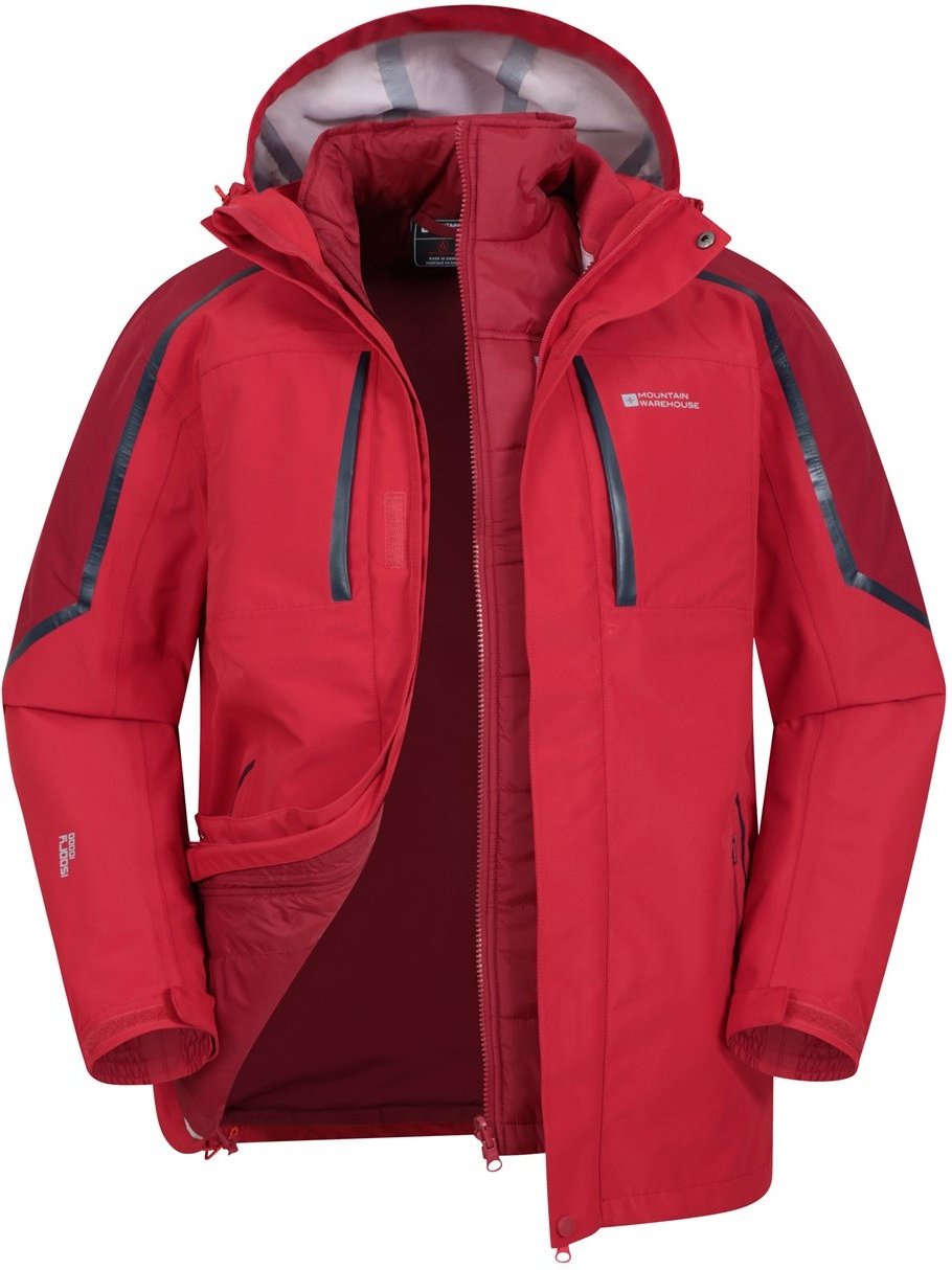 Mountain Warehouse Herren Zenith Extreme III 3 in 1 gepolsterte Jacke (rot)