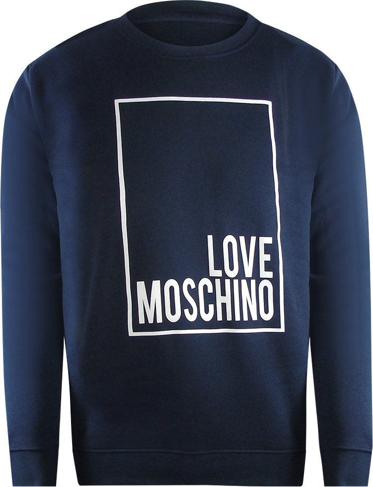 Love Moschino Box Logo Navy Blue Sweatshirt