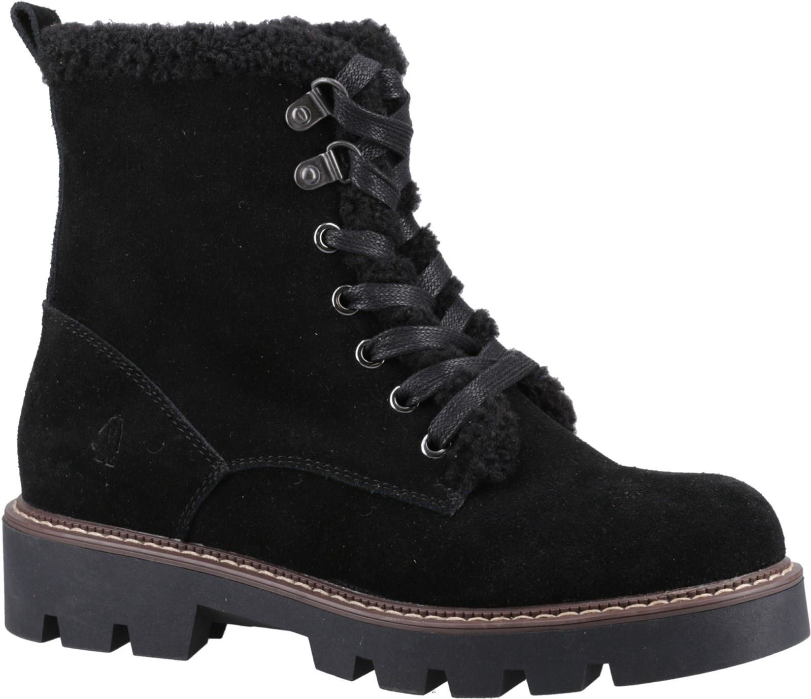 Hush Puppies Aurelia Wildleder Damen Schwarz Stiefel